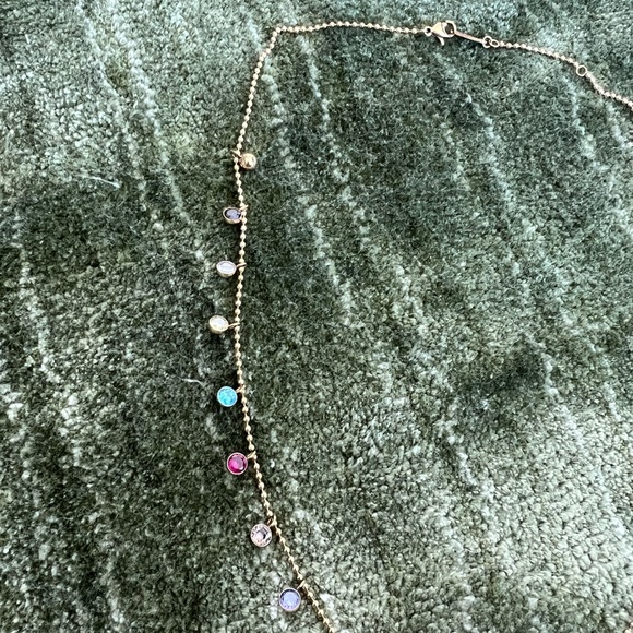 Rainbow stone necklace (18k gold plated) - Picture 2 of 2